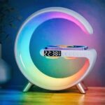 5IN1 Smart wireless Charger Table Lamp Bluetooth Speaker Alarm Clock RGB Colorful Atmosphere Lights