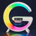 5IN1 Smart wireless Charger Table Lamp Bluetooth Speaker Alarm Clock RGB Colorful Atmosphere Lights